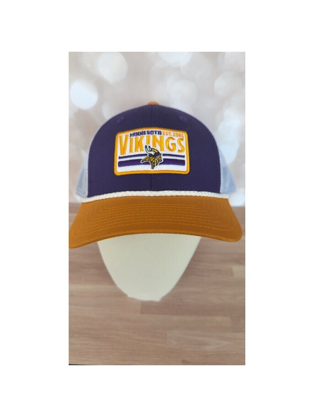 NFL MN Vikings Snapback Hat | Rope Detail | OS | NWT